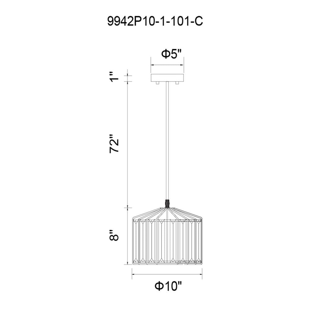 CWI Lighting 9942P10-1-101-C Pendant Contemporary - Black