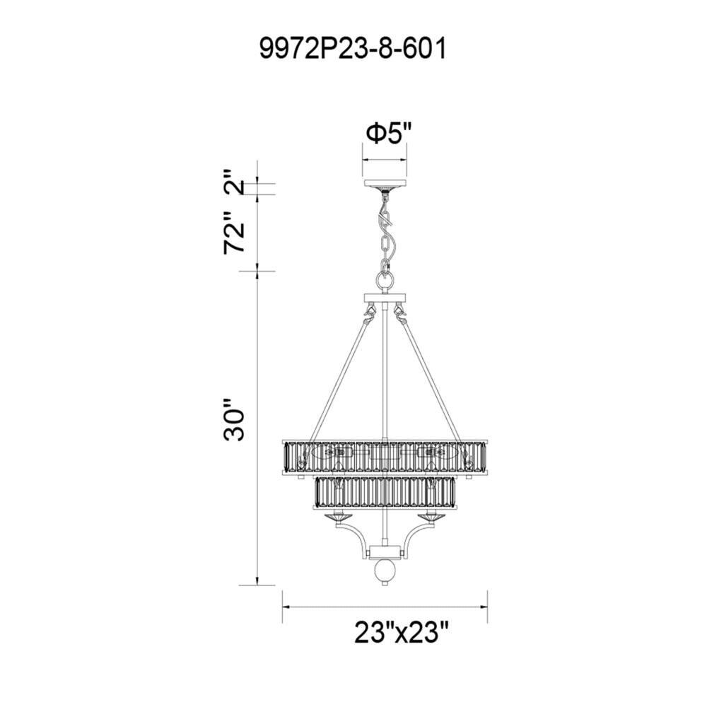 CWI Lighting 9972P23-8-601 Chandelier Traditional - Chrome