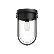 Cyrus 8-in Clear Glass/Matte Black 1 Light Flush Mount