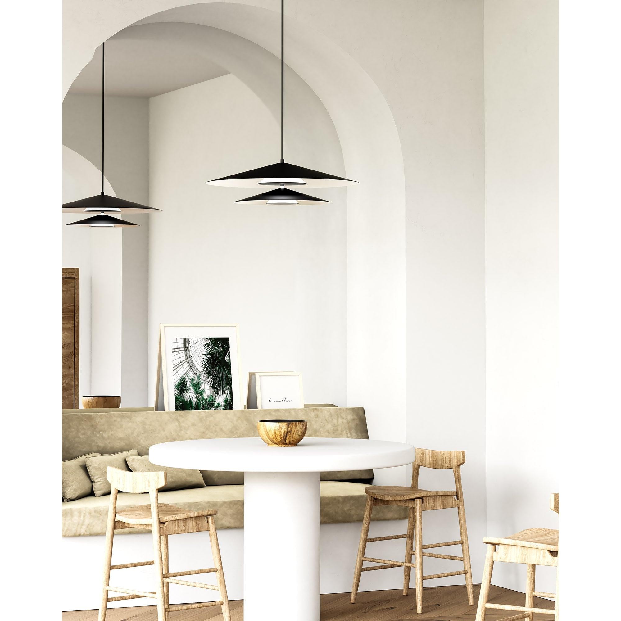 Cruz 24-in Metal - Black/White LED Pendant
