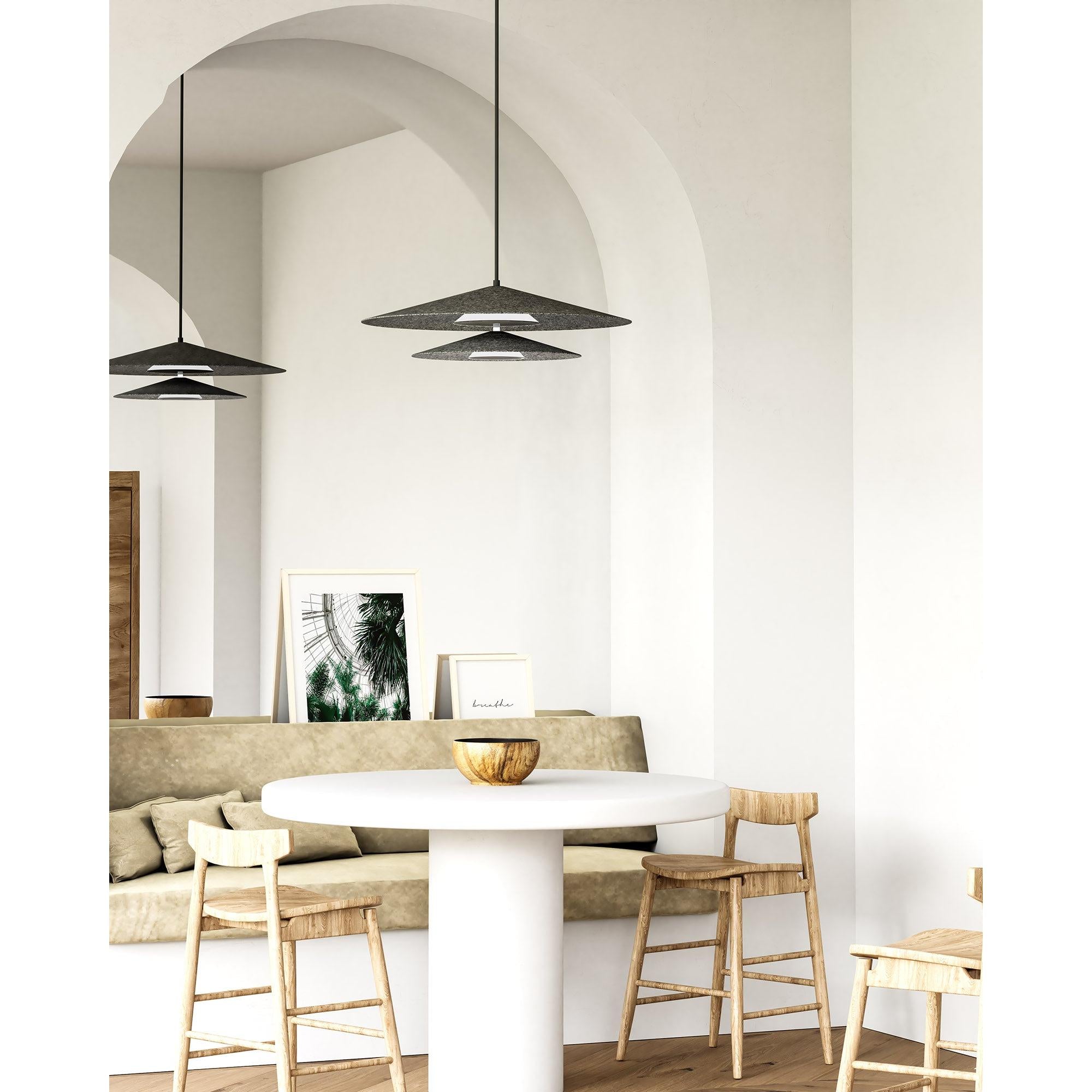Cruz 24-in Felt - Gray LED Pendant