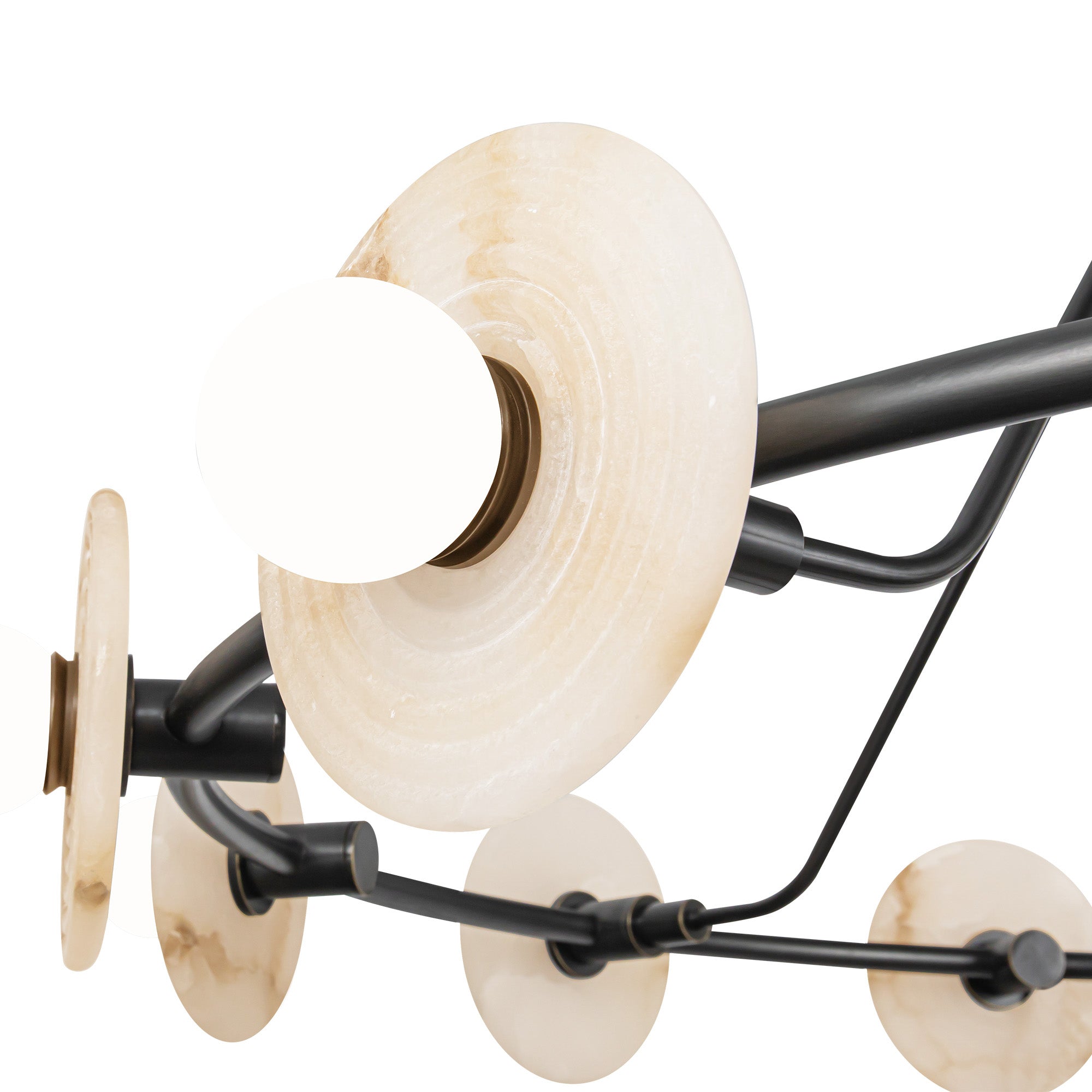 Dahlia 46-in Urban Bronze/Alabaster LED Chandeliers