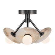 Dahlia 13-in Urban Bronze/Alabaster LED Semi Flush Mount