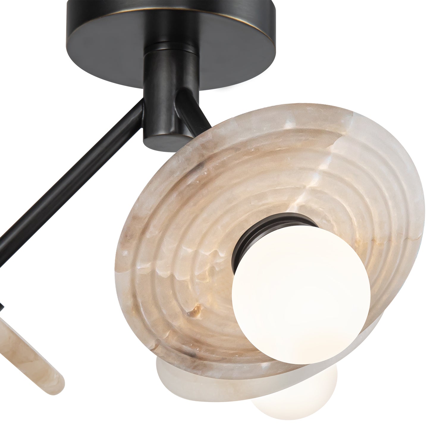 Dahlia 13-in Urban Bronze/Alabaster LED Semi Flush Mount
