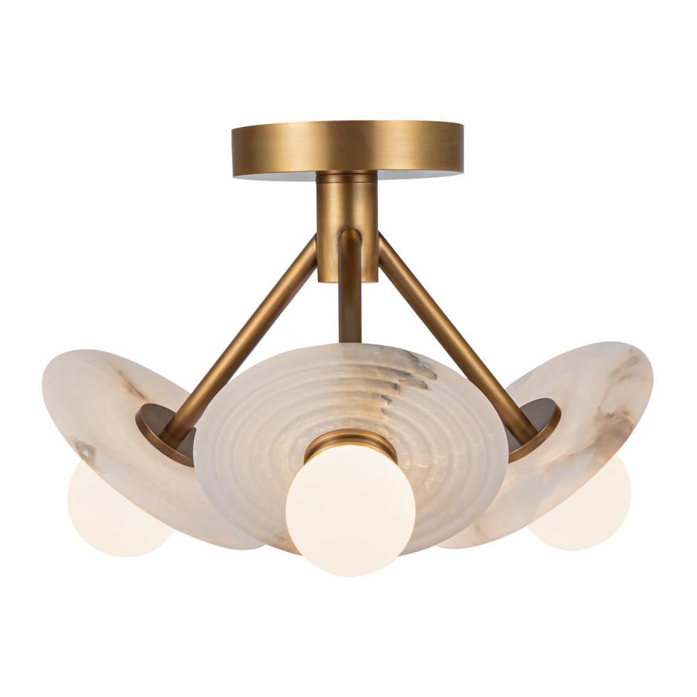 Alora Lighting DAHLIA SF346313VBAR Semi Flush Mt - Vintage Brass