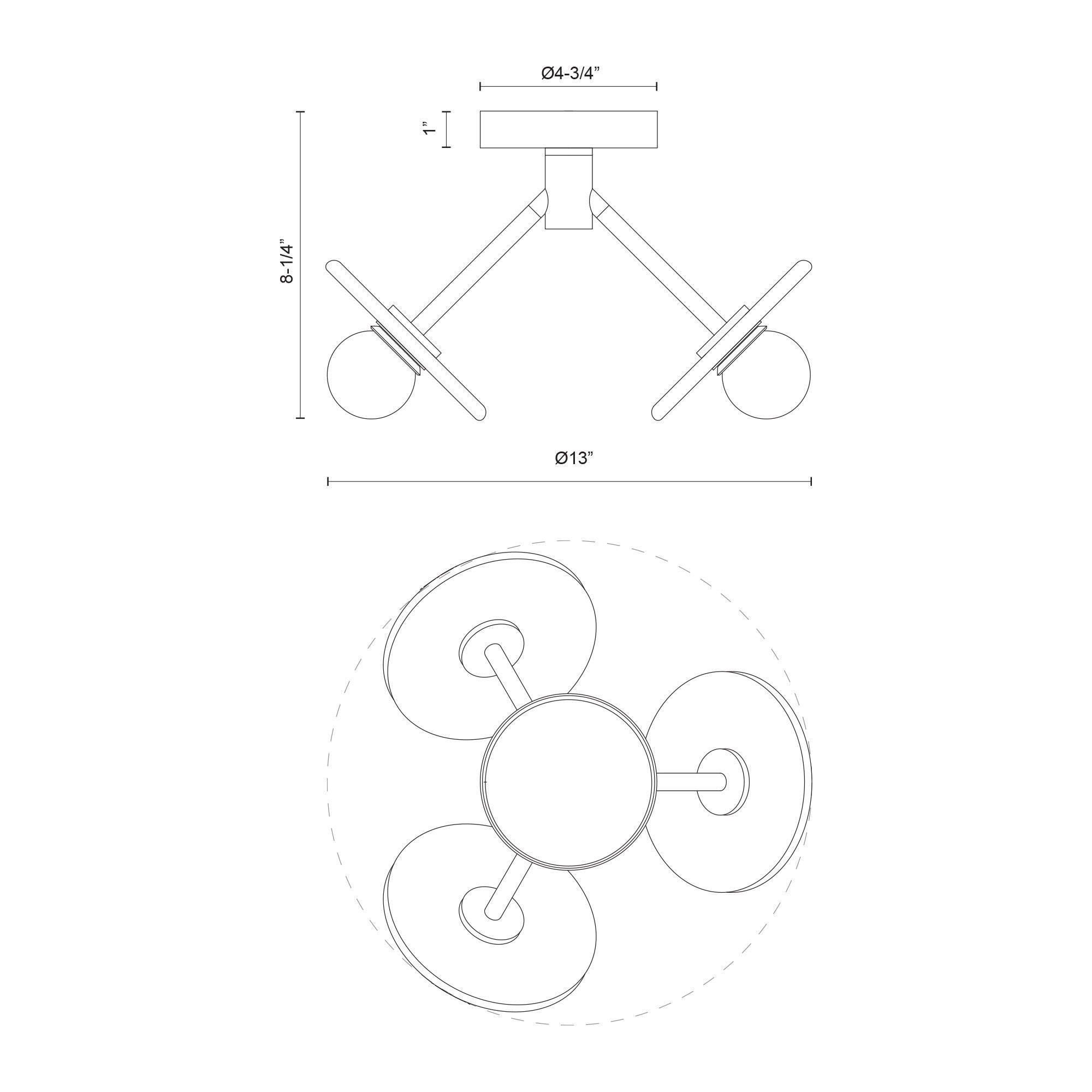 Dahlia 13-in Urban Bronze/Alabaster LED Semi Flush Mount