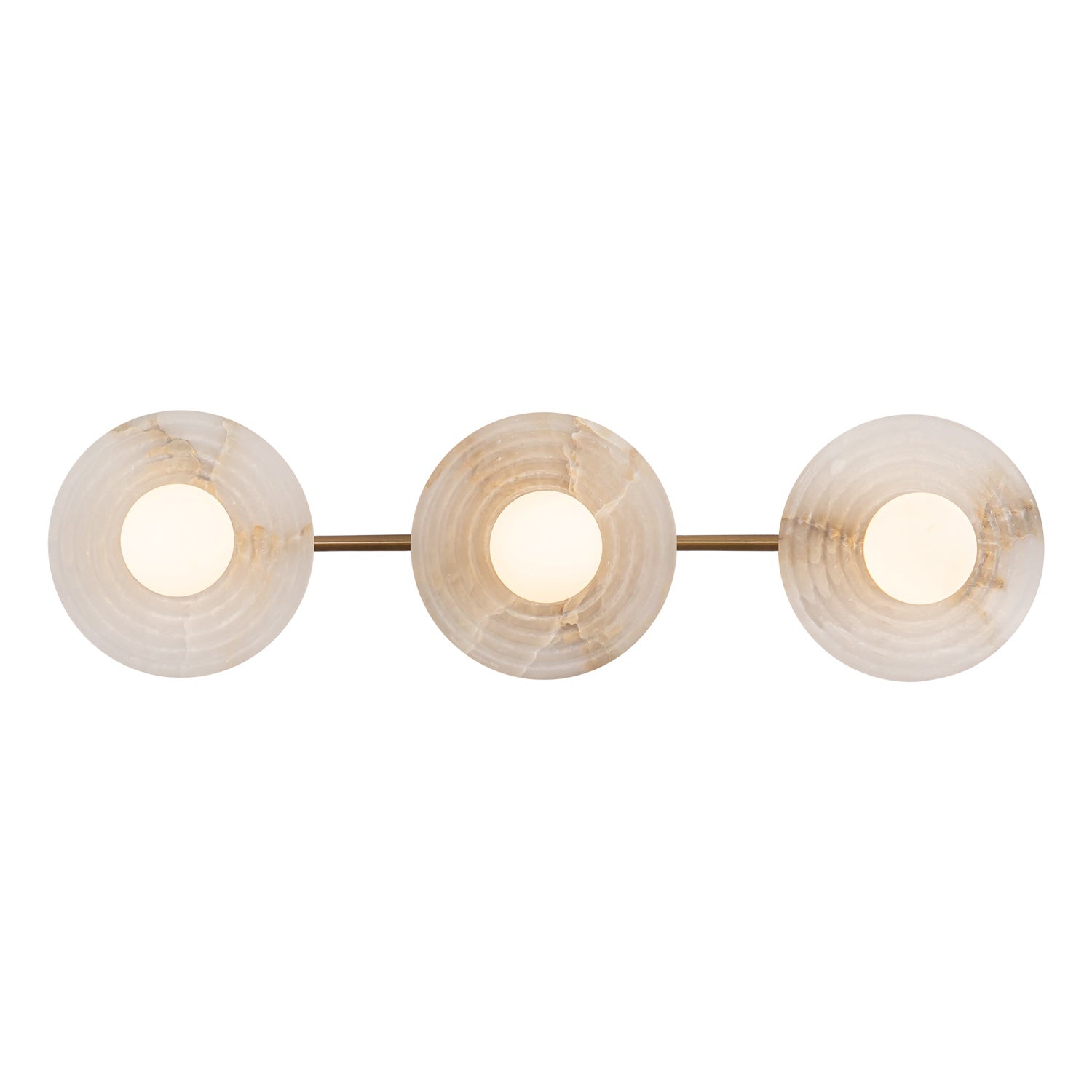 Dahlia 22-in Vintage Brass/Alabaster LED Wall/Vanity