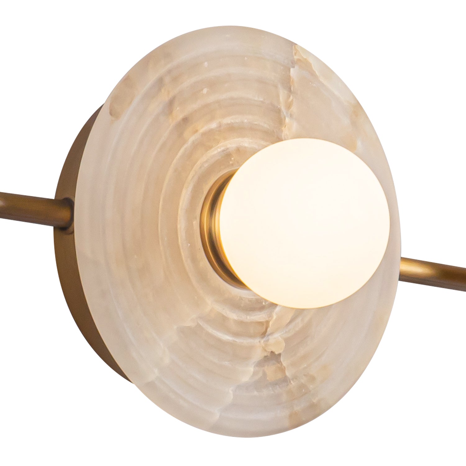 Dahlia 22-in Vintage Brass/Alabaster LED Wall/Vanity