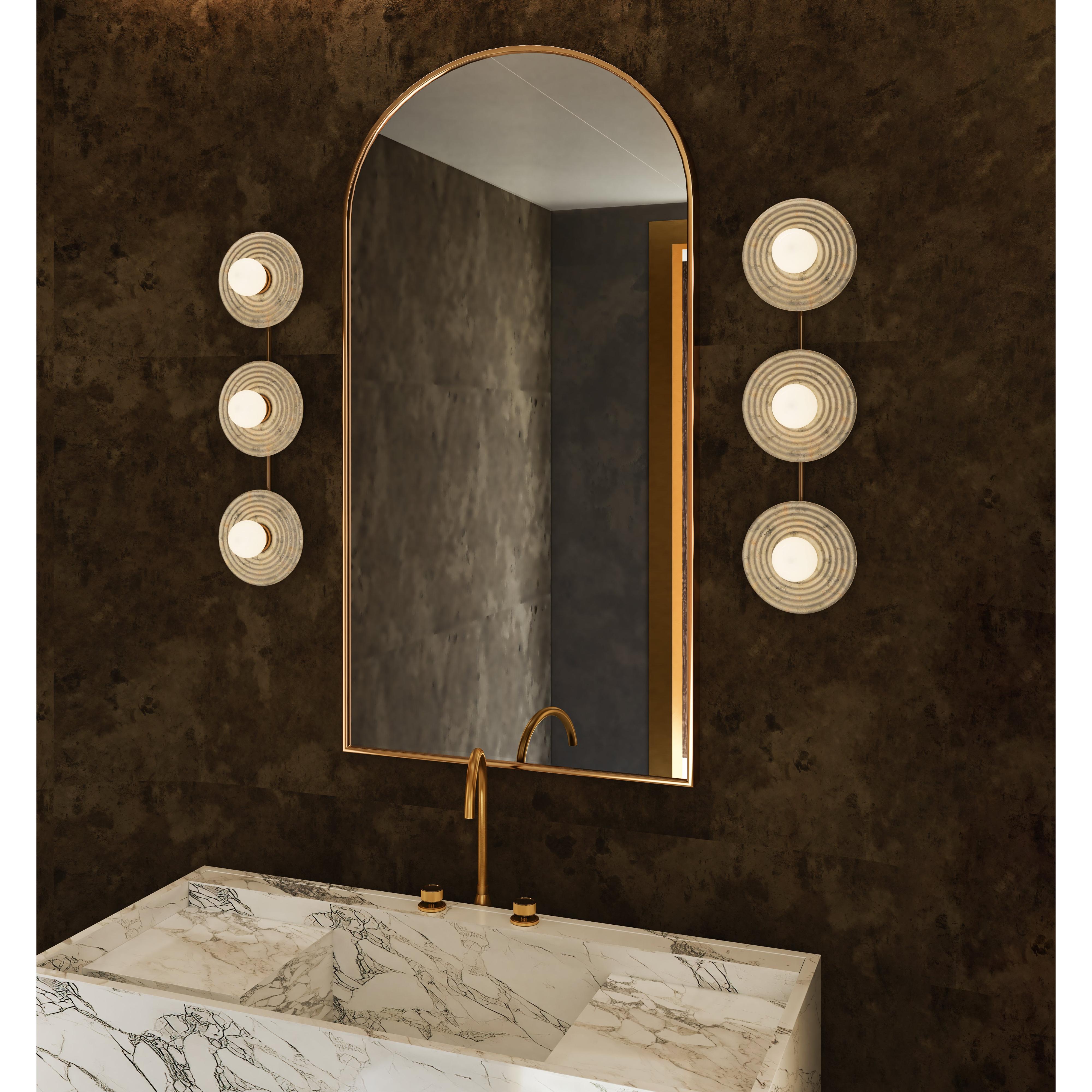 Dahlia 22-in Vintage Brass/Alabaster LED Wall/Vanity