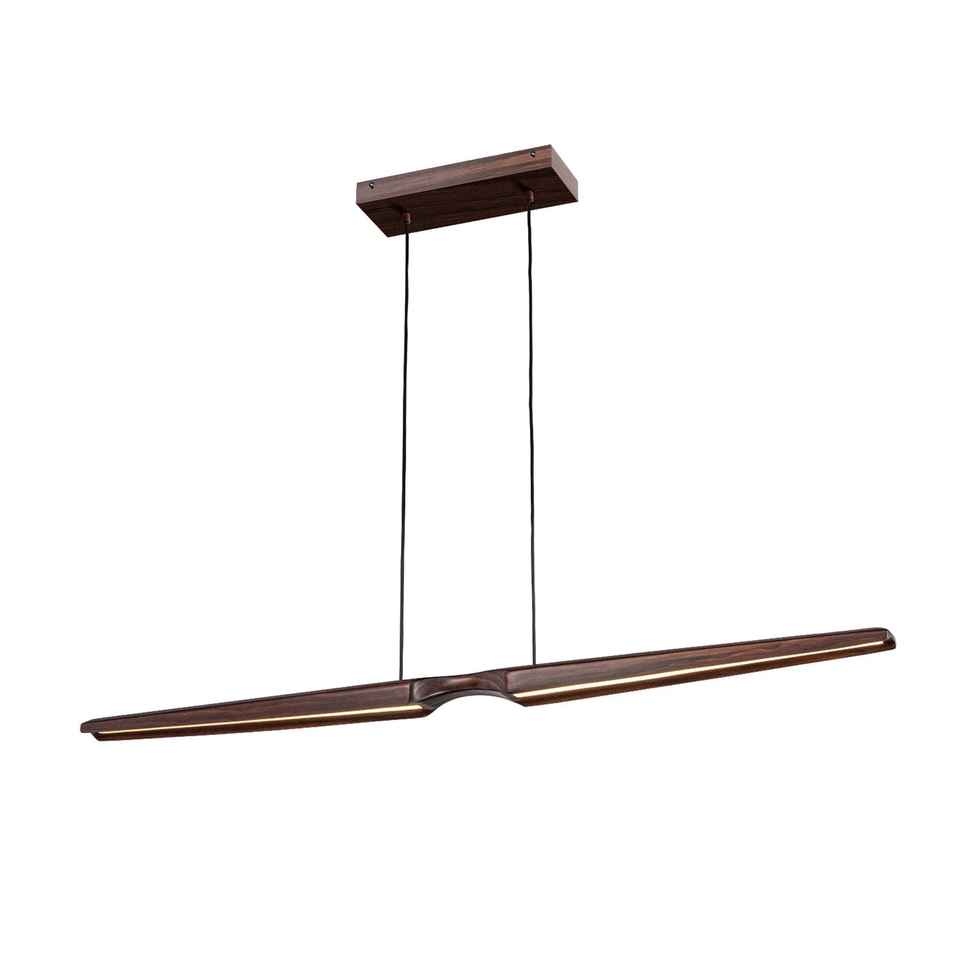 Dakota 42-in Walnut LED Linear Pendant