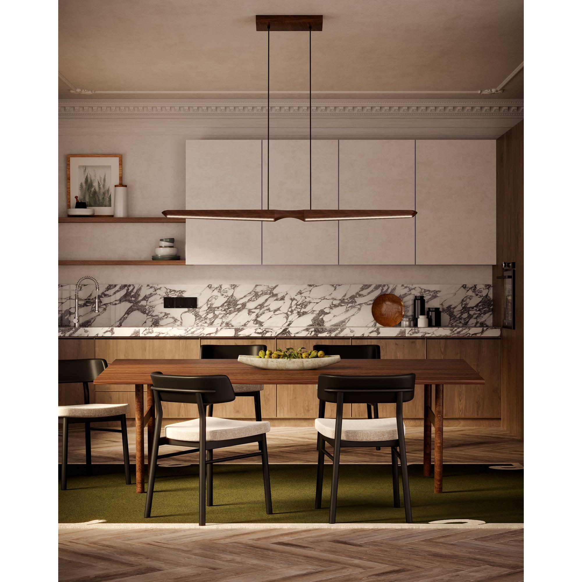 Dakota 42-in Walnut LED Linear Pendant