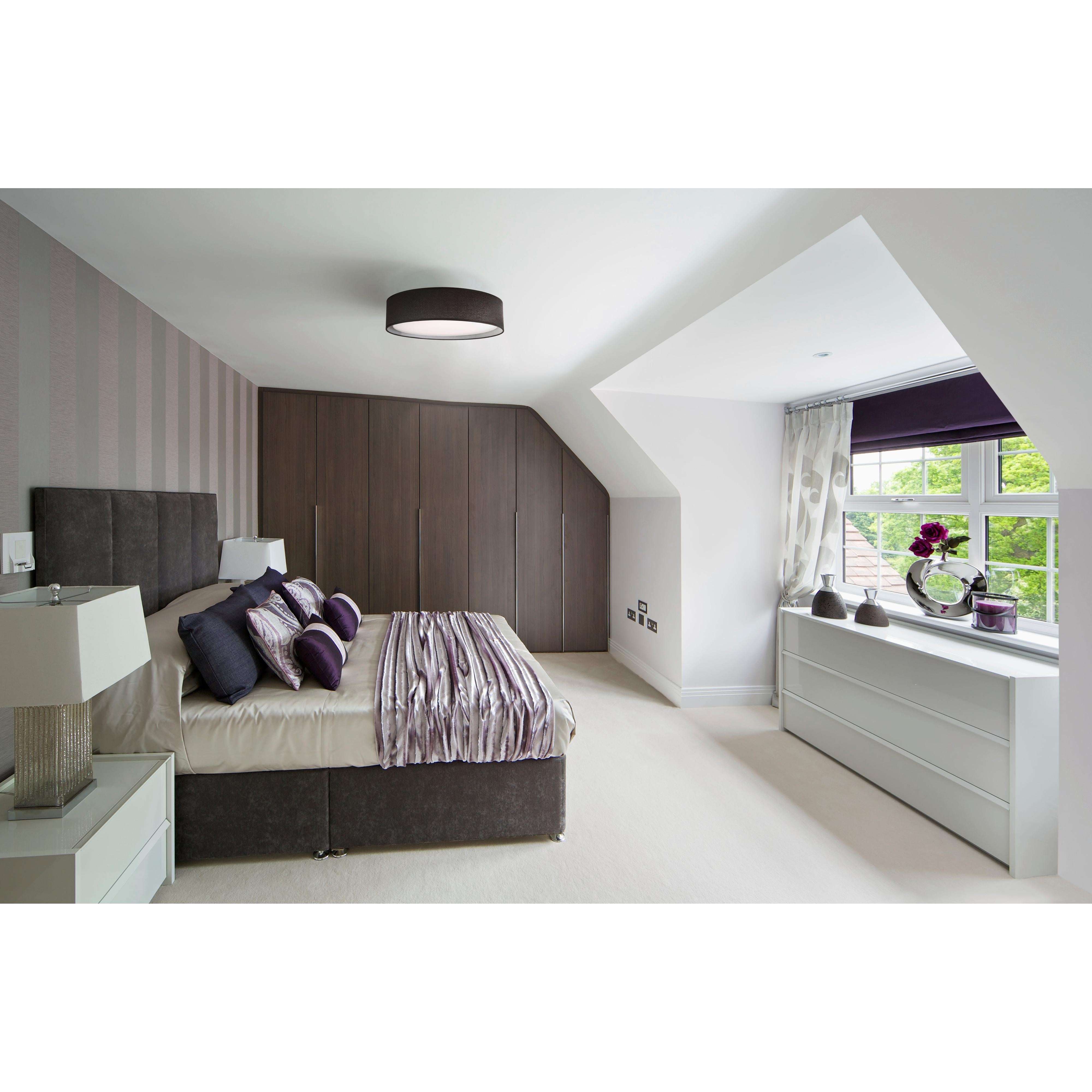 Dalton 16-in Black LED Flush Mount