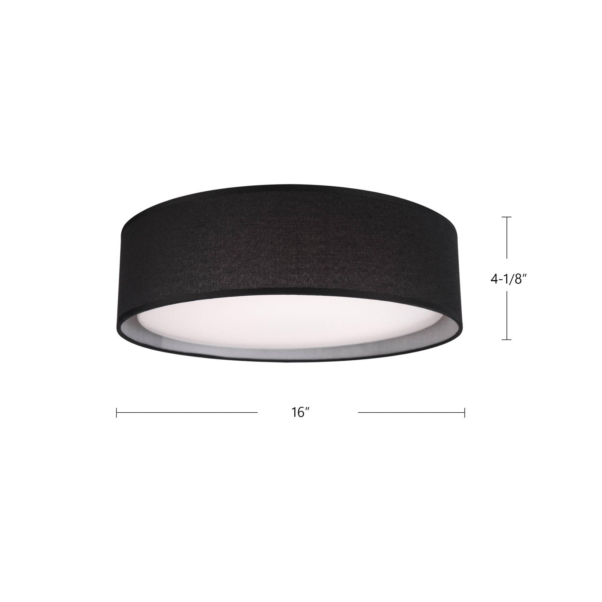 Dalton 16-in Black Organza LED Flush Mount