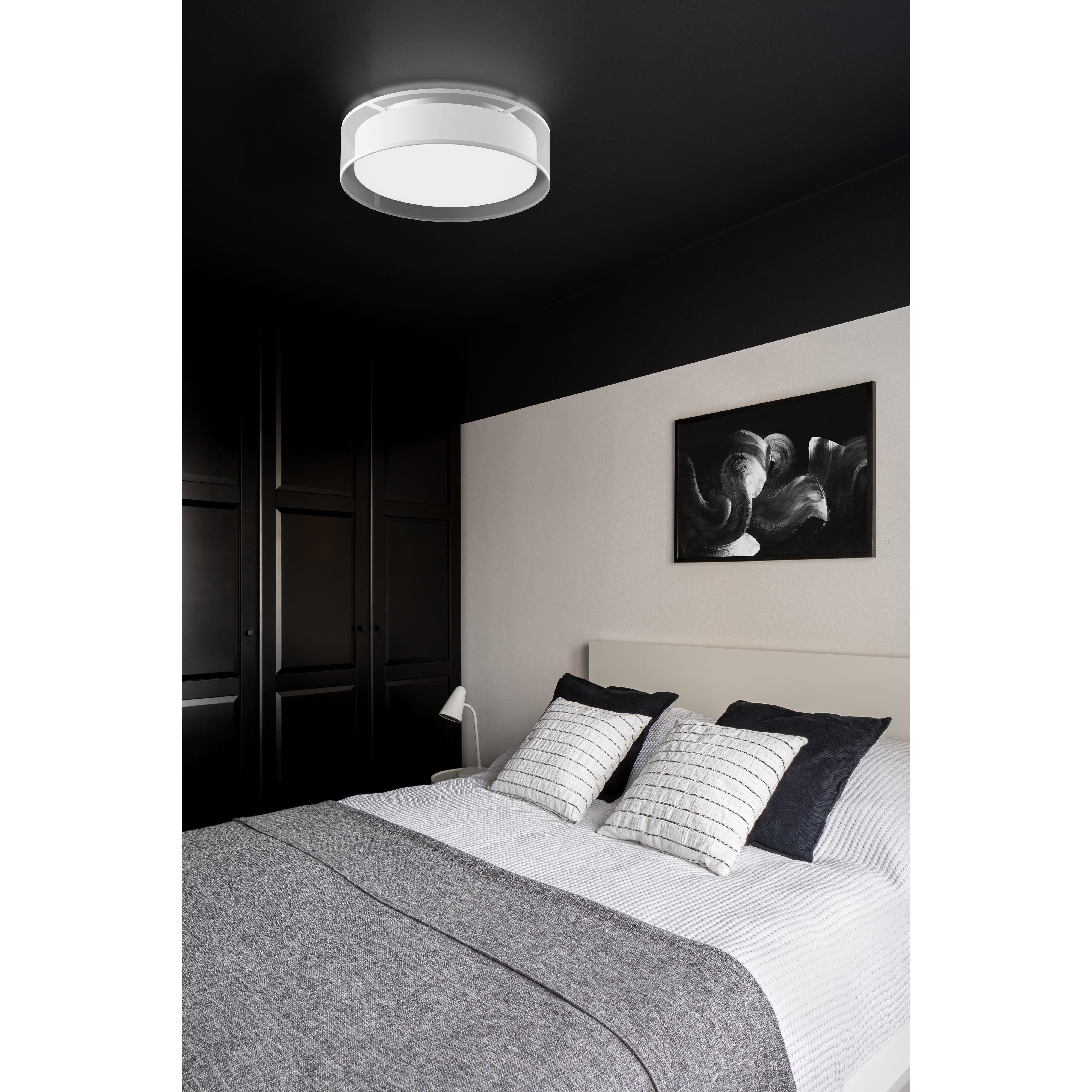 Dalton 16-in White Organza LED Flush Mount