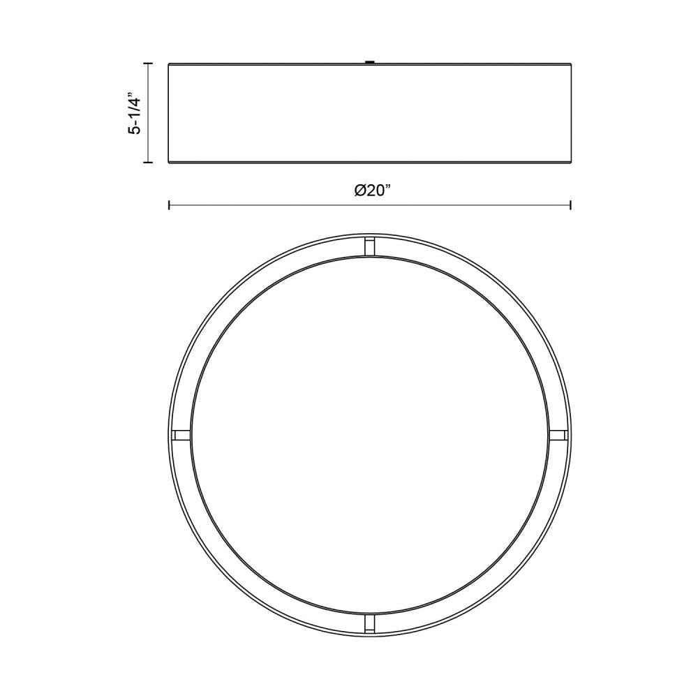 Kuzco Lighting Inc. DALTON FM7920-GY-5CCT Flush Mount - Gray