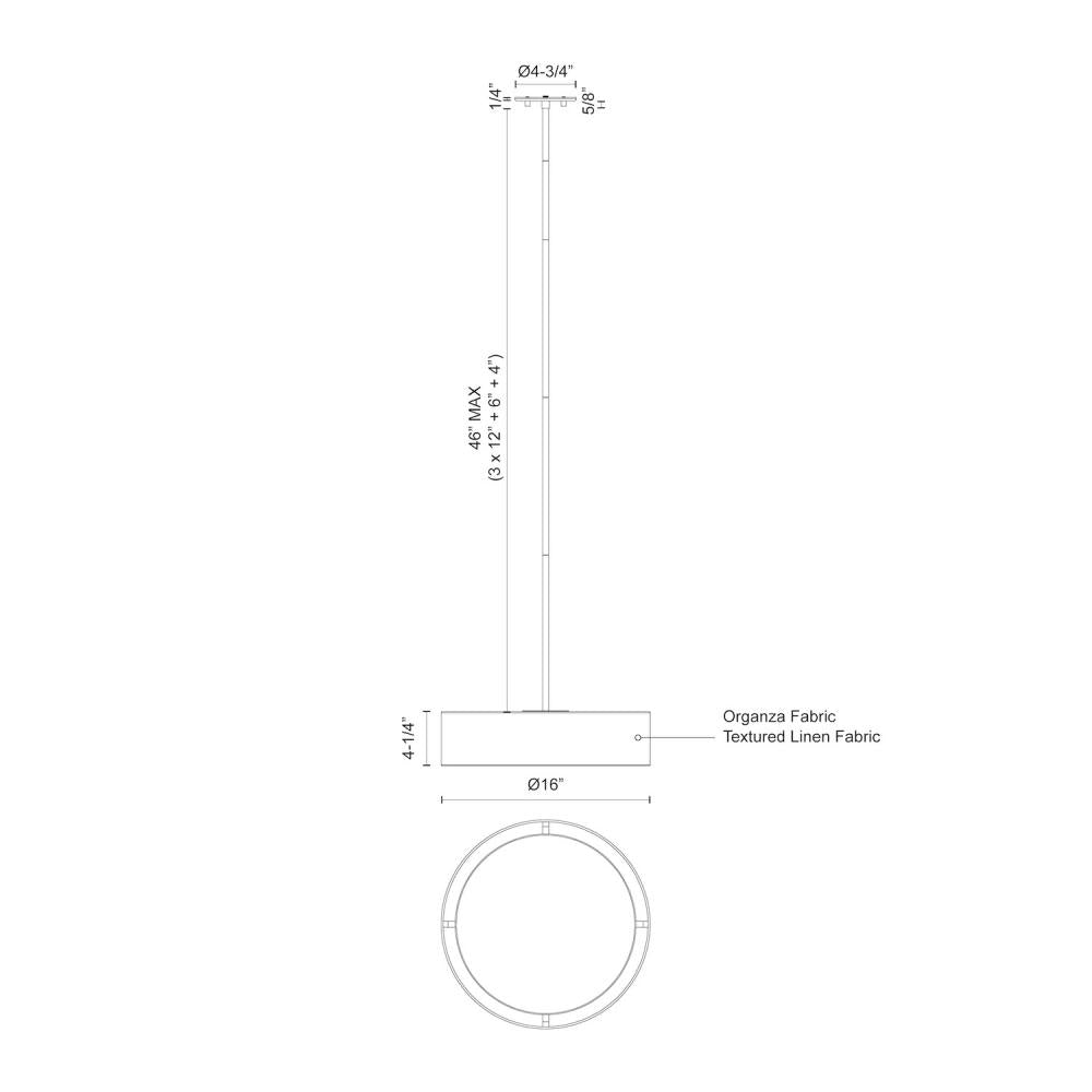 Kuzco Lighting Inc. DALTON PD7916-WOR Pendant Transitional - White Organza