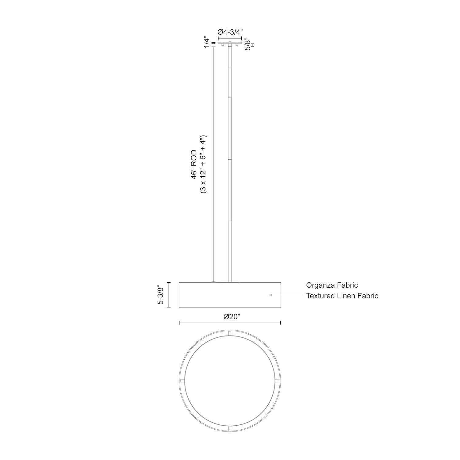 Dalton 20-in Gray LED Pendant