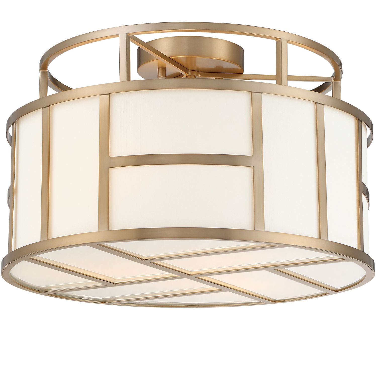 Crystorama Danielson DAN-400-VG – 16.75 Inch – 3 Light – Semi Flush Mount Light – Vibrant Gold – Dry Rated