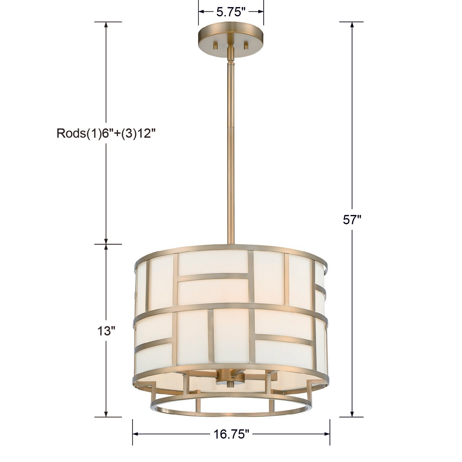 Crystorama Danielson DAN-404-VG – 16.75 Inch – 4 Light – Chandelier – Vibrant Gold – Dry Rated