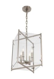 Crystorama Danbury DAN-8796-BN – 12 Inch – 4 Light – Pendant Light – Brushed Nickel – Dry Rated