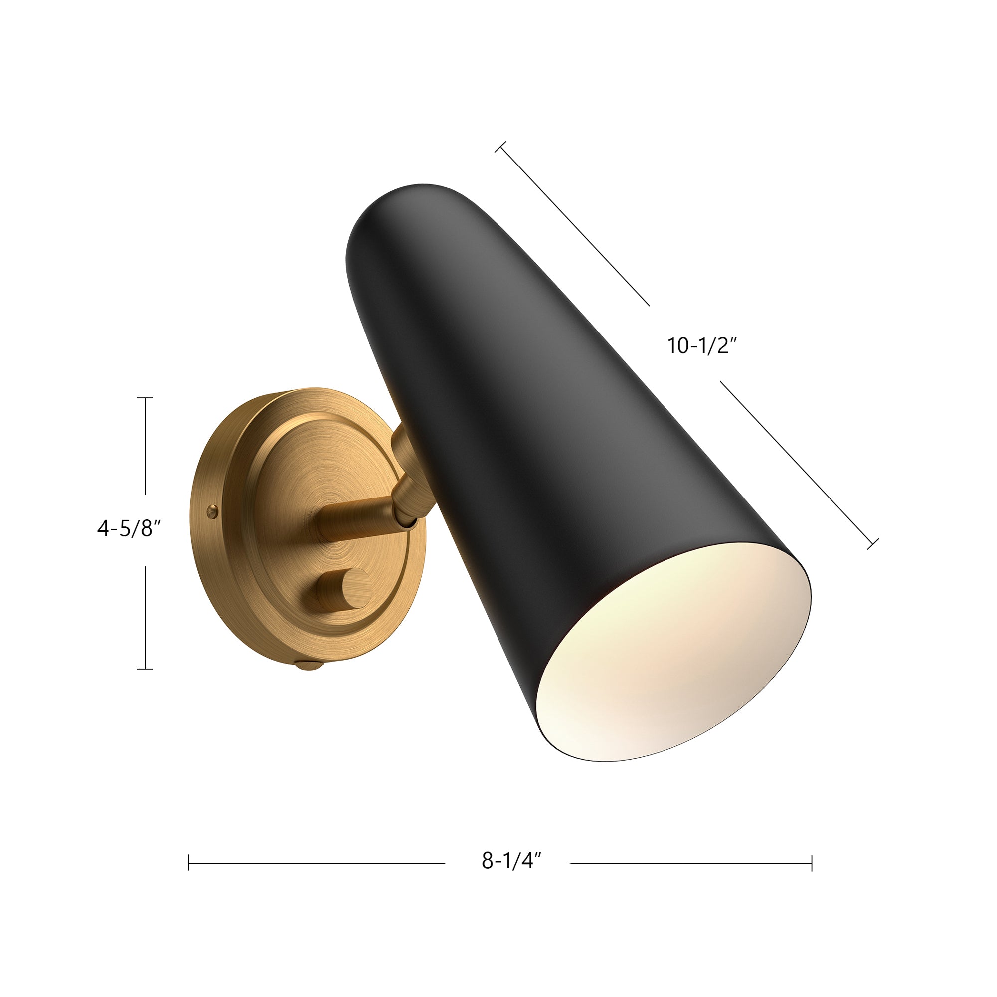 Daniel 5-in Aged Gold/White 1 Light Wall/Vanity