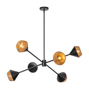 ALORA MOOD Lighting Daphne CH633638MBBR Chandelier, UL Damp Rated, Matte Black/Brown Cotton Rope