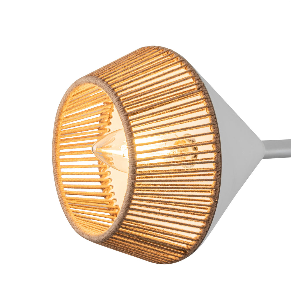 ALORA MOOD Lighting CH633638WHBR Chandelier, 6 Lights, Japanese-inspired Mid-century Design, White/Brown Cotton Rope