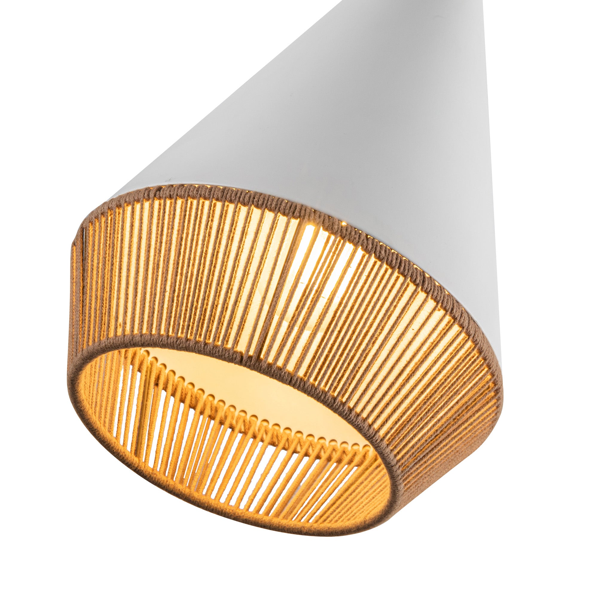 Daphne 7-in White/Brown Cotton Rope 1 Light Pendant