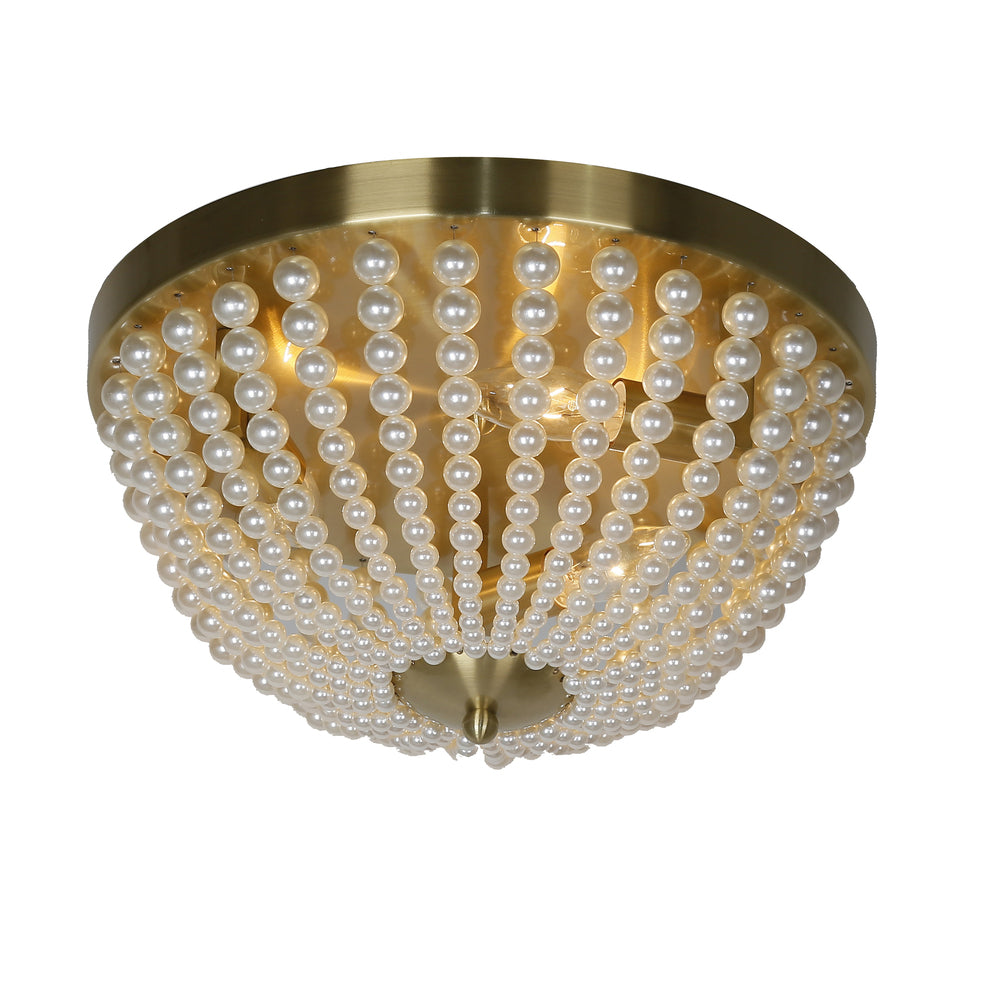 Dainolite DAWSON DAW-143FH-AGB-WH Flush Mount Transitional - Aged Brass