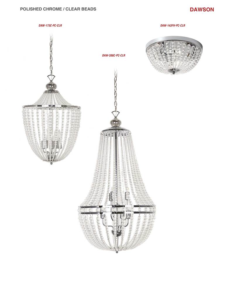 Dainolite DAWSON DAW-386C-PC-CLR Chandelier Transitional - Polished Chrome