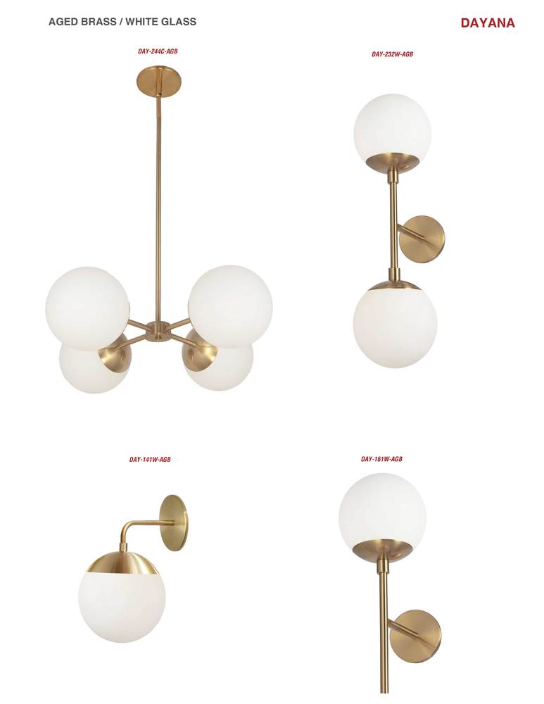 Dainolite DAYANA DAY-244C-AGB Chandelier Transitional - Aged Brass