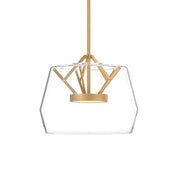 Deco 12-in Clear/Brushed Gold LED Pendant
