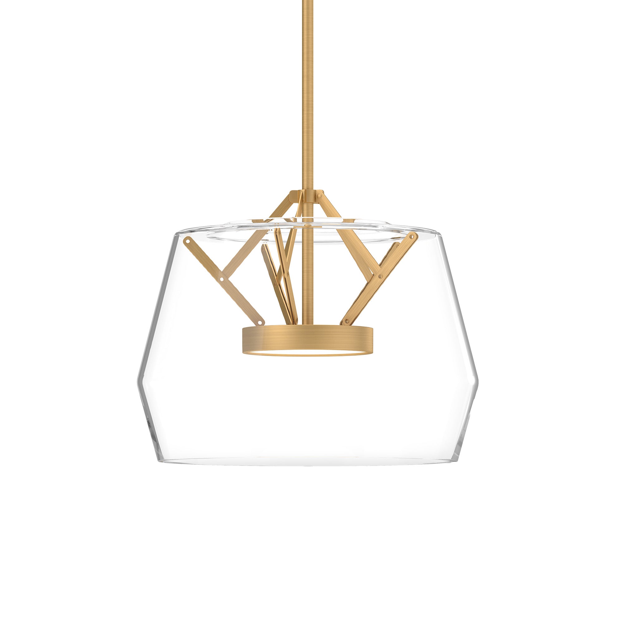 Deco 12-in Clear/Brushed Gold LED Pendant