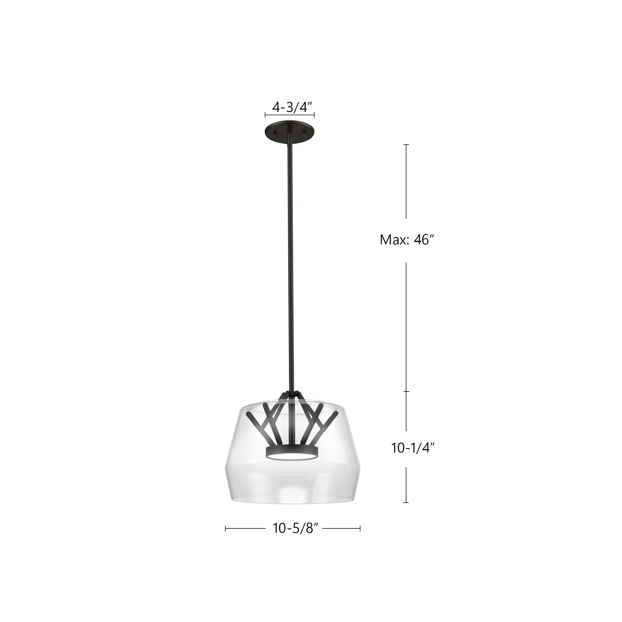 Deco 12-in Clear/Black LED Pendant