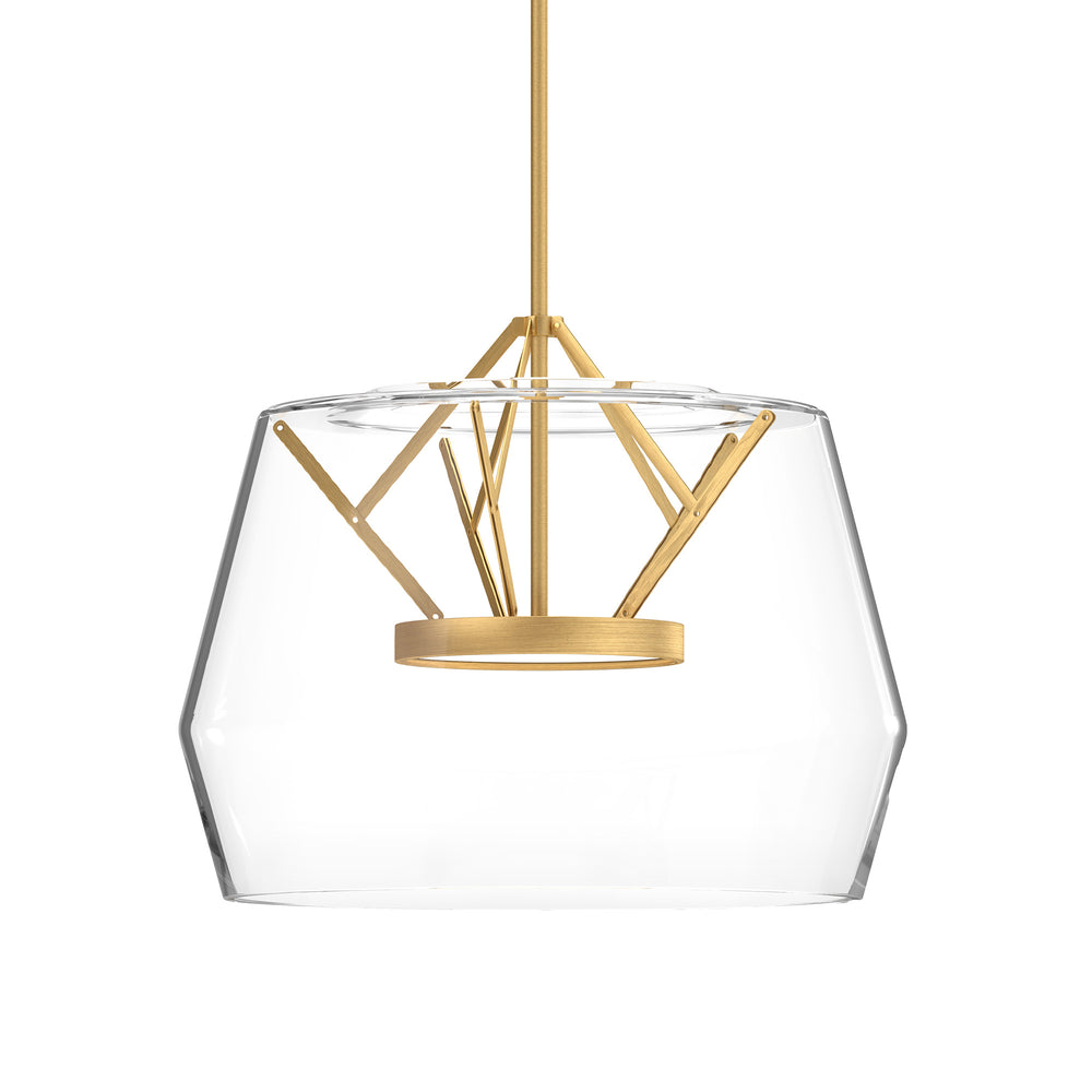 Kuzco Deco PD61418-CL/BG LED Pendant Light, UL Damp Rated, Clear/Brushed Gold