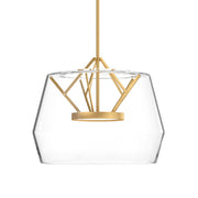 Deco 18-in Clear/Brushed Gold LED Pendant