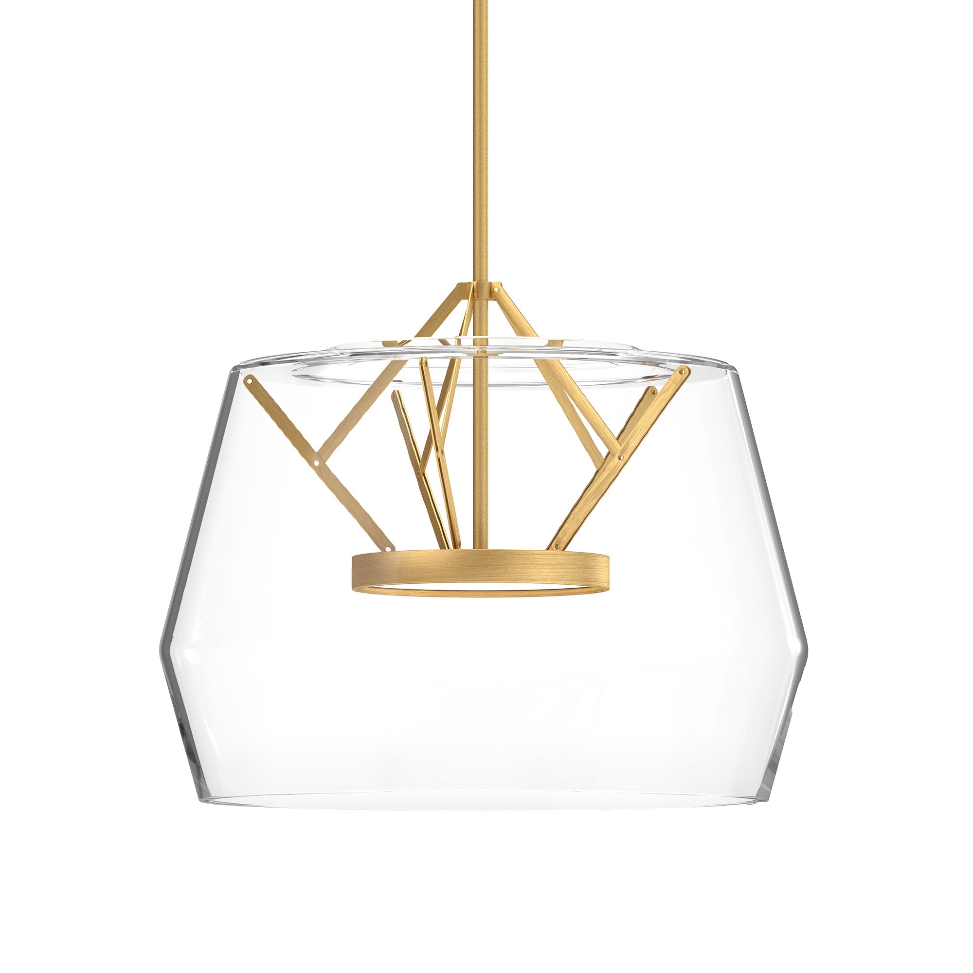 Deco 18-in Clear/Brushed Gold LED Pendant