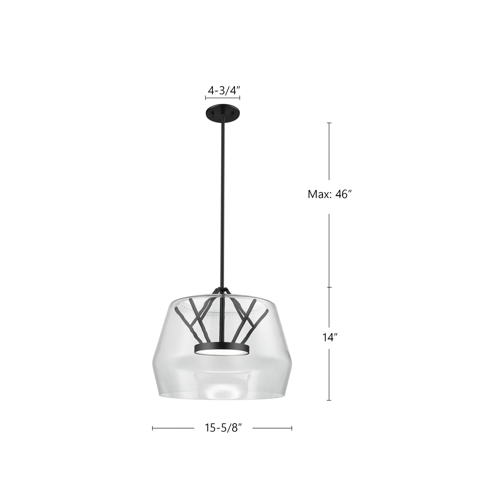Deco 18-in Clear/Black LED Pendant