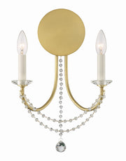 Crystorama Delilah DEL-90802-AG – 12.25 Inch – 2 Light – Sconce – Aged Brass – Damp Rated