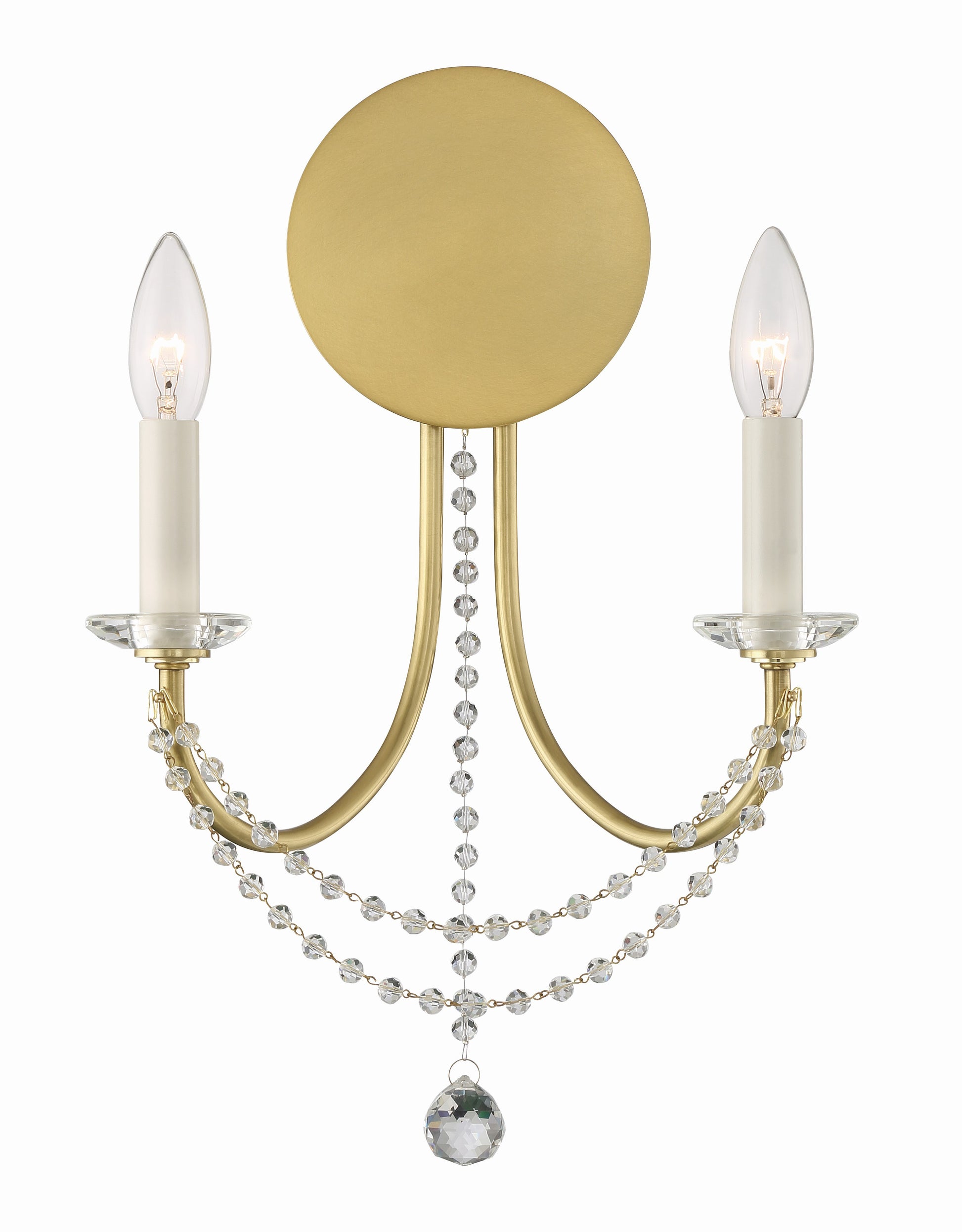 Crystorama Delilah DEL-90802-AG – 12.25 Inch – 2 Light – Sconce – Aged Brass – Damp Rated