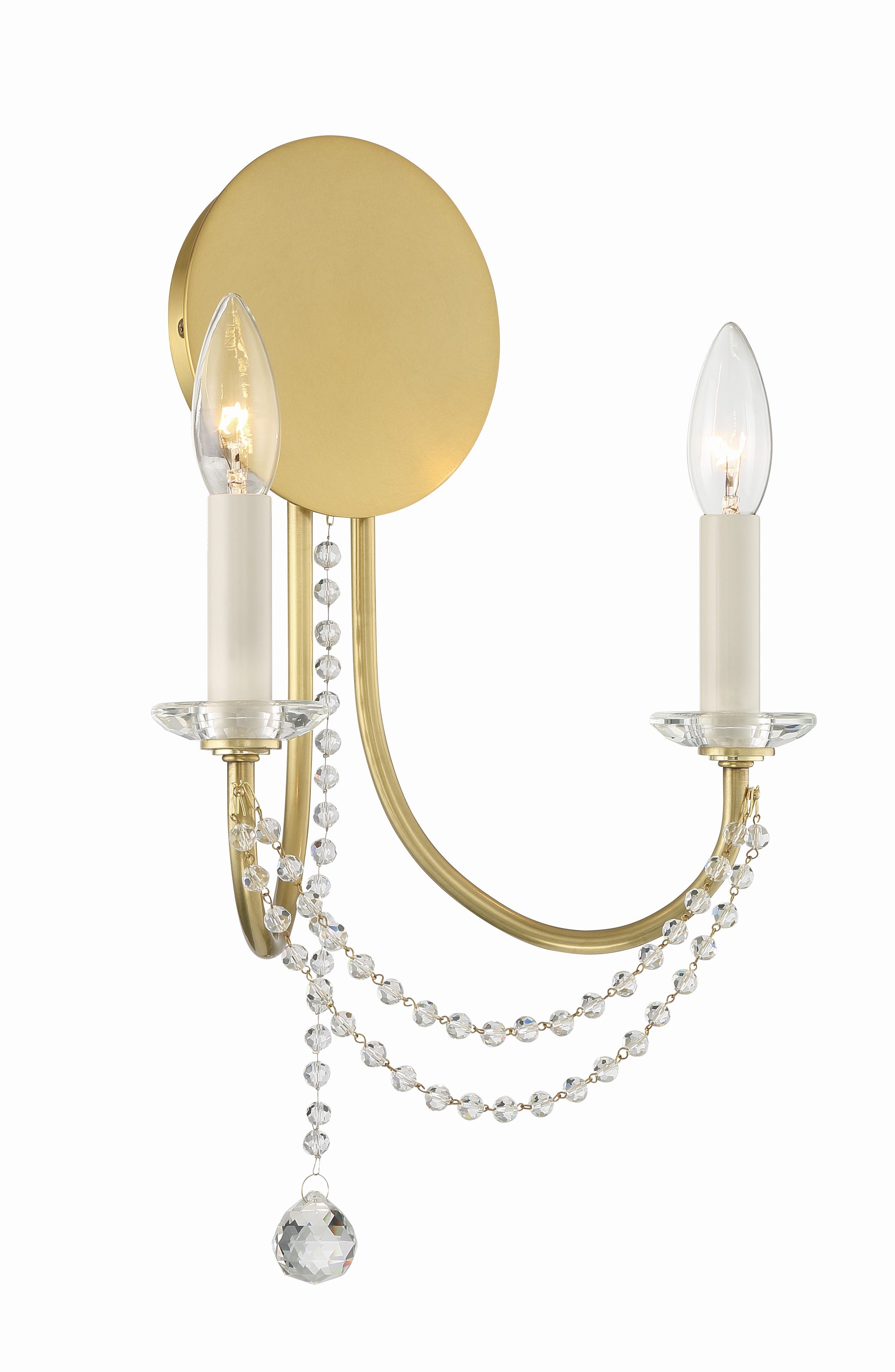 Crystorama Delilah DEL-90802-AG – 12.25 Inch – 2 Light – Sconce – Aged Brass – Damp Rated