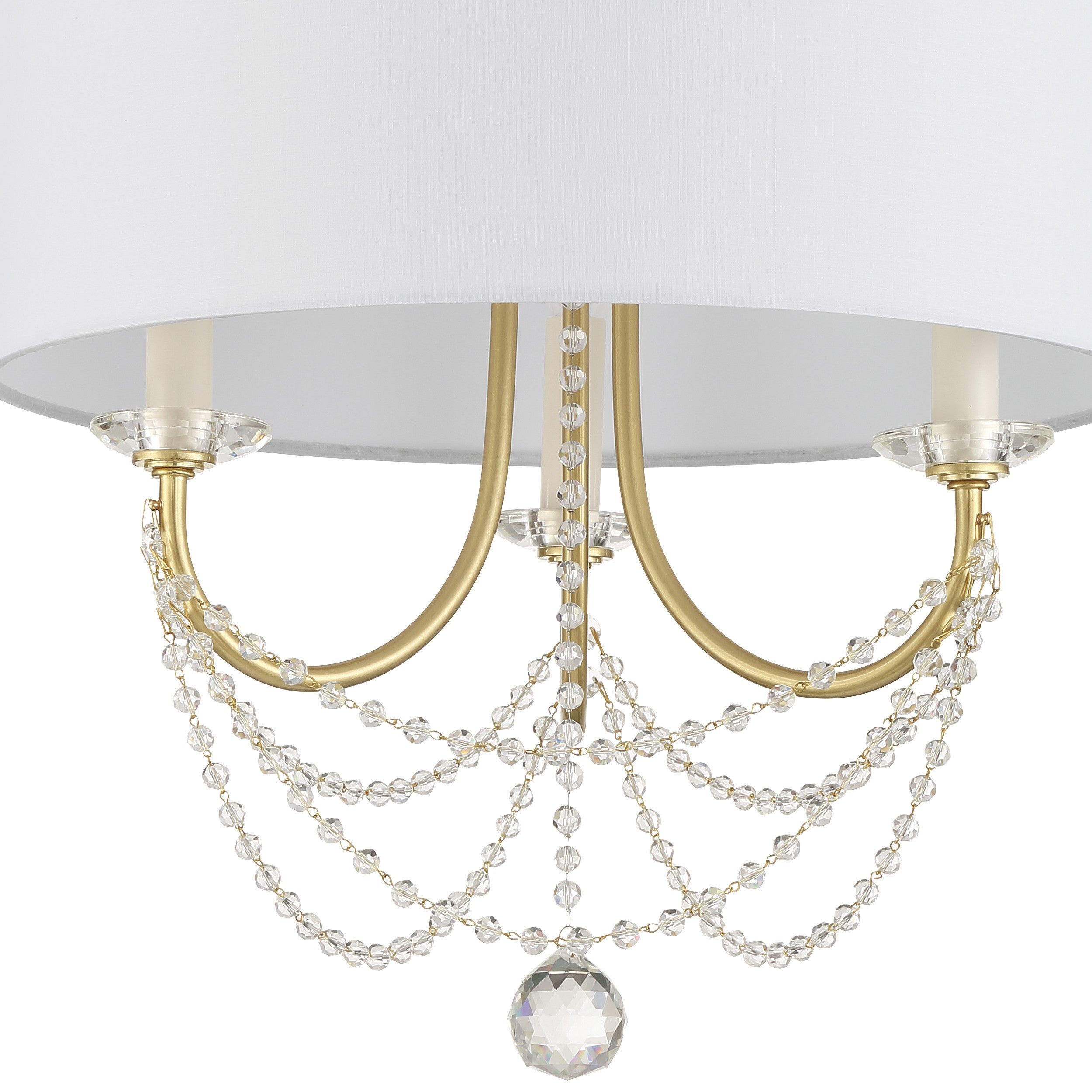 Crystorama Delilah DEL-90803-AG – 15.75 Inch – 3 Light – Chandelier – Aged Brass – Damp Rated