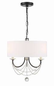 Crystorama Delilah DEL-90803-MK – 15.75 Inch – 3 Light – Chandelier – Matte Black – Damp Rated