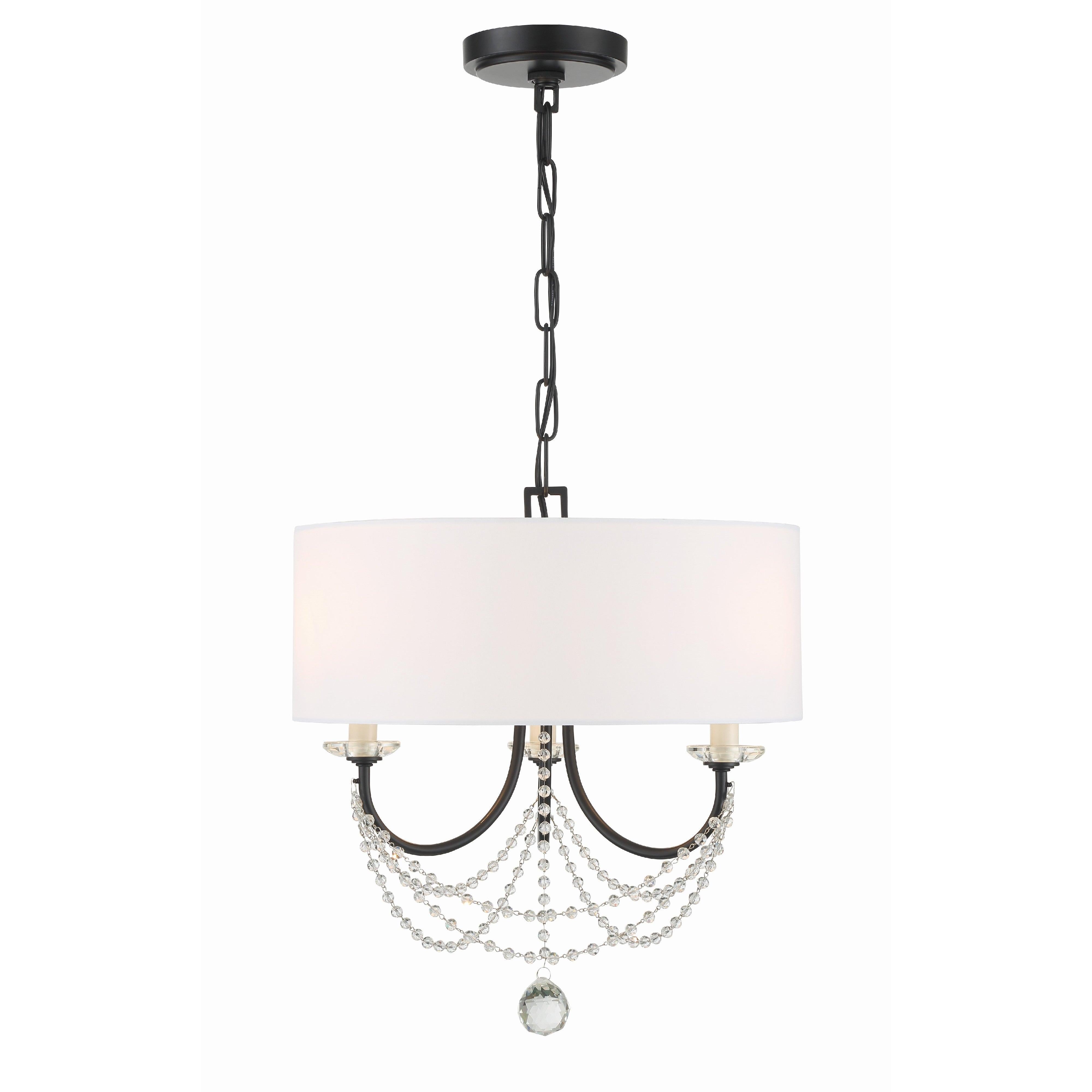 Crystorama Delilah DEL-90803-MK – 15.75 Inch – 3 Light – Chandelier – Matte Black – Damp Rated