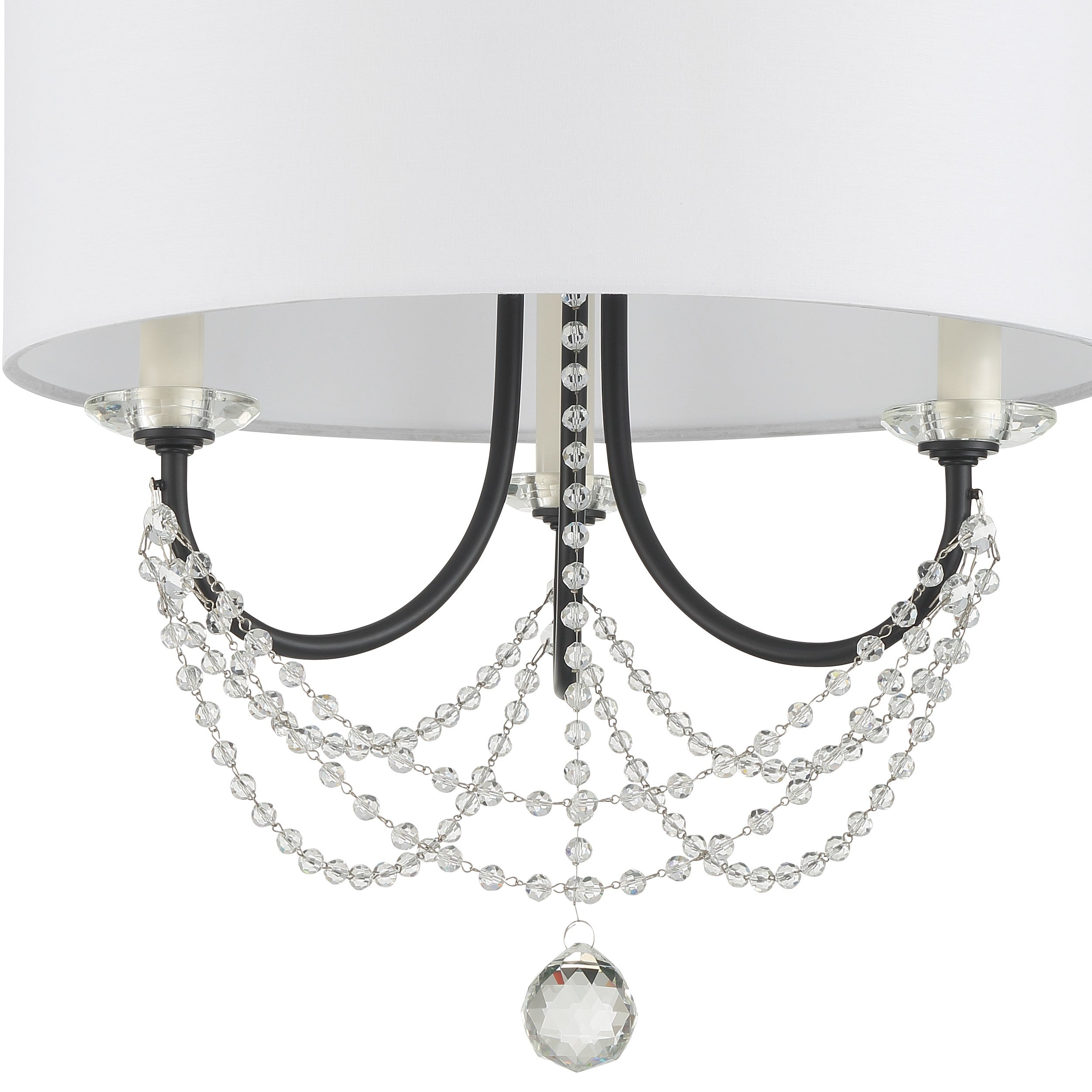 Crystorama Delilah DEL-90803-MK – 15.75 Inch – 3 Light – Chandelier – Matte Black – Damp Rated