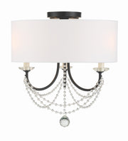 Crystorama Delilah DEL-90803-MK_CEILING – 15.75 Inch – 3 Light – Semi Flush Mount Light – Matte Black – Damp Rated