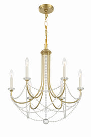 Crystorama Delilah DEL-90806-AG – 24 Inch – 6 Light – Chandelier – Aged Brass – Damp Rated
