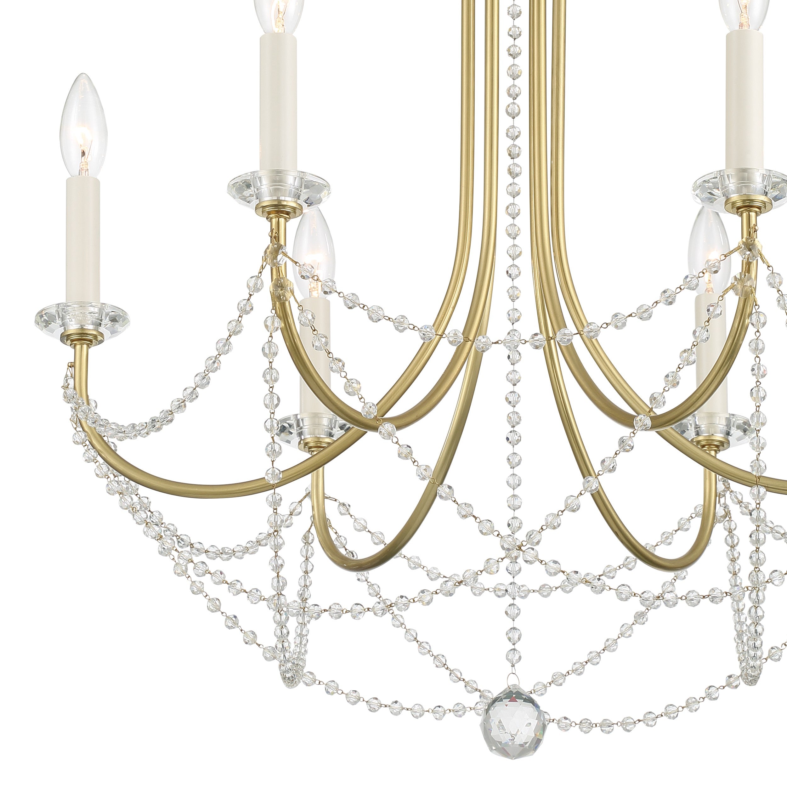 Crystorama Delilah DEL-90806-AG – 24 Inch – 6 Light – Chandelier – Aged Brass – Damp Rated
