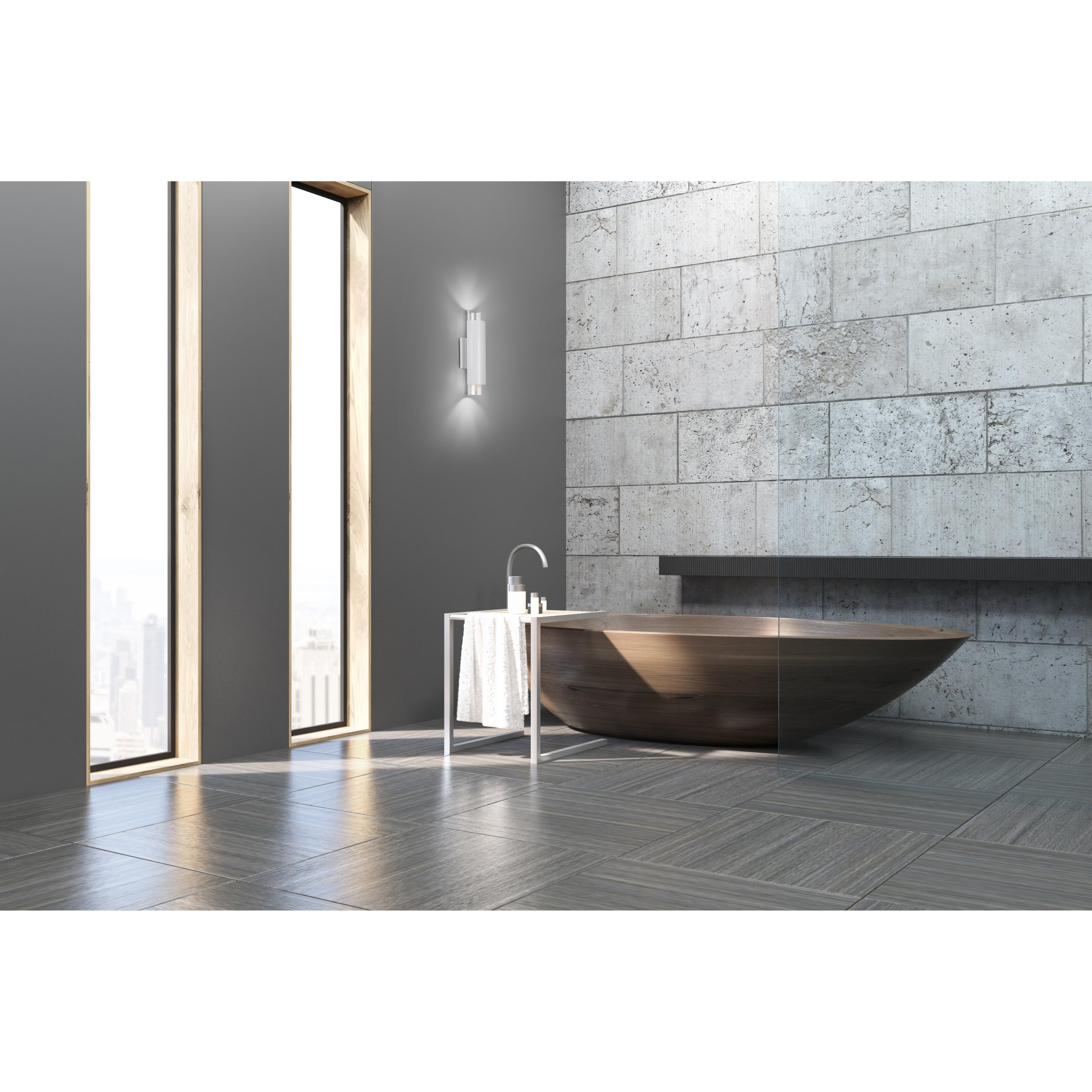 Dela 16-in White/Silver LED Wall Sconce