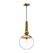 Delilah 10-in Brushed Gold/Clear Glass 1 Light Pendant